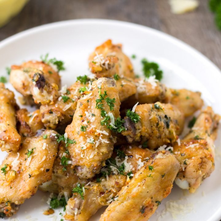 Baked Garlic Parmesan Chicken Wings - Cooking For My Soul