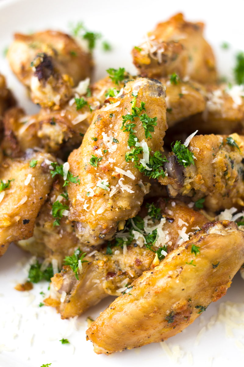 Baked Garlic Parmesan Chicken Wings - Cooking For My Soul