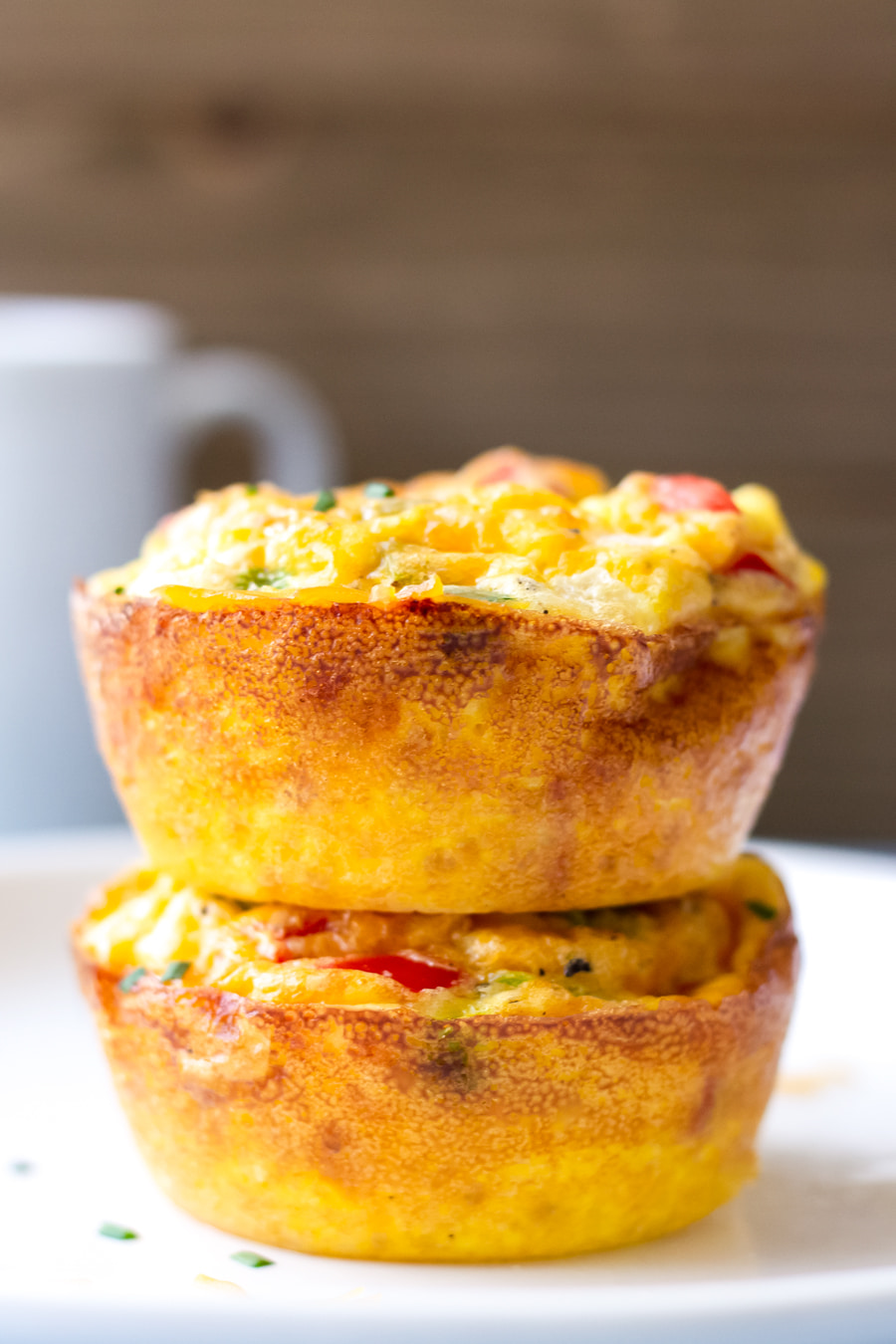 western or denver omelet muffins stacked