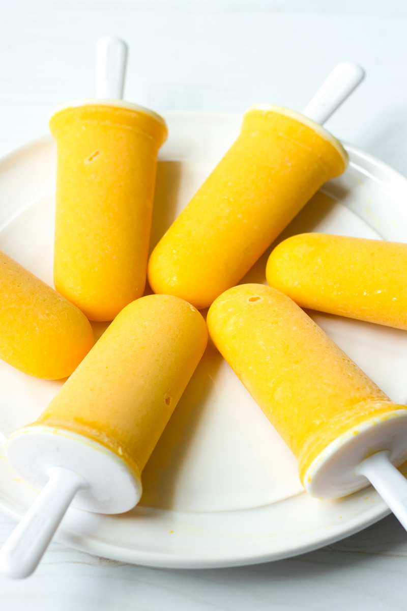 Mango Popsicles with Coconut Milk and Pineapple