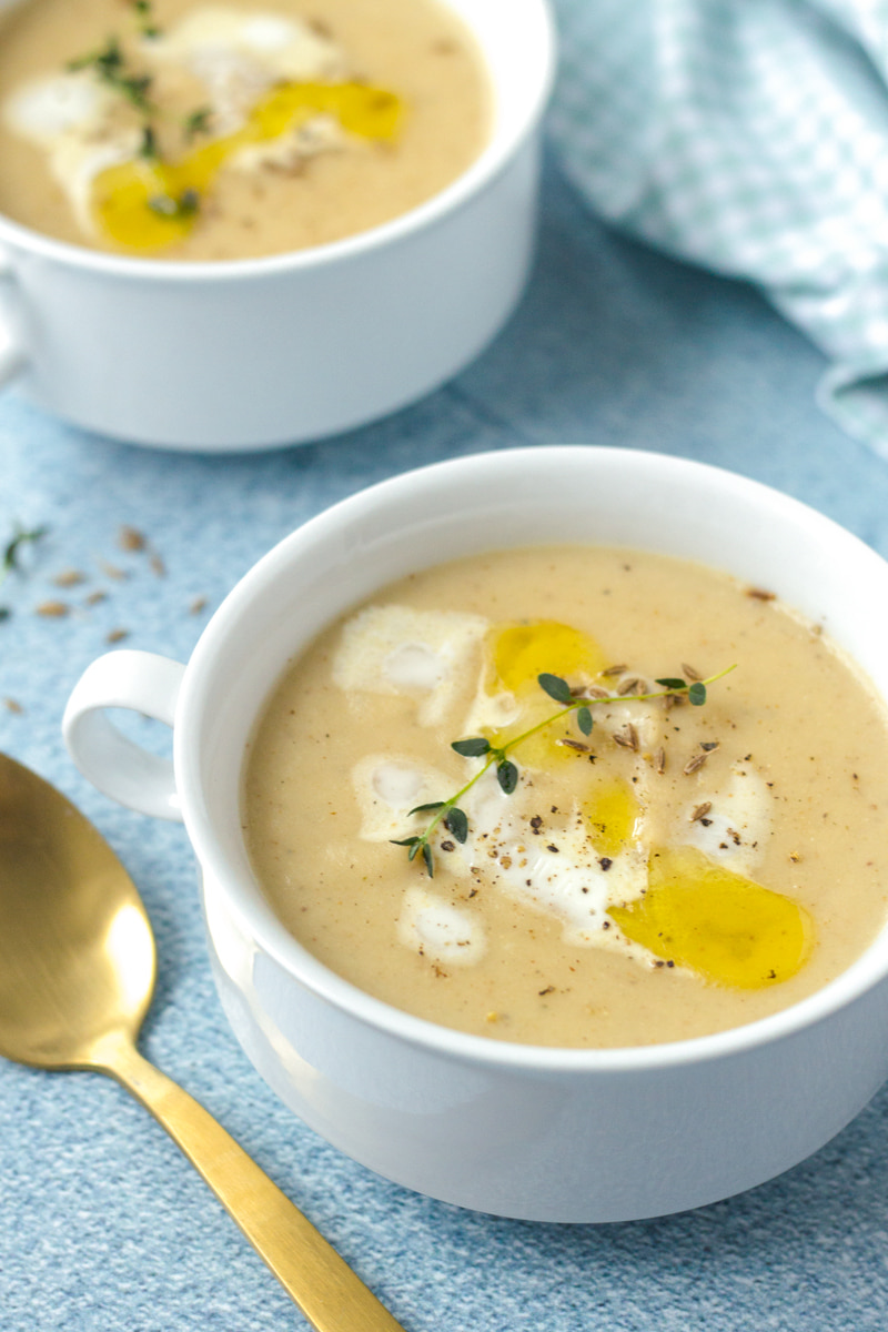 Roasted Garlic and Cauliflower Soup - Cooking For My Soul