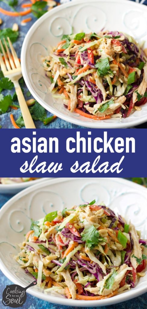 Easy Asian Chicken Slaw Salad - Cooking For My Soul