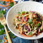 asian chicken slaw salad with peanuts