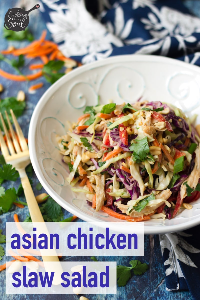 Easy Asian Chicken Slaw Salad - Cooking For My Soul