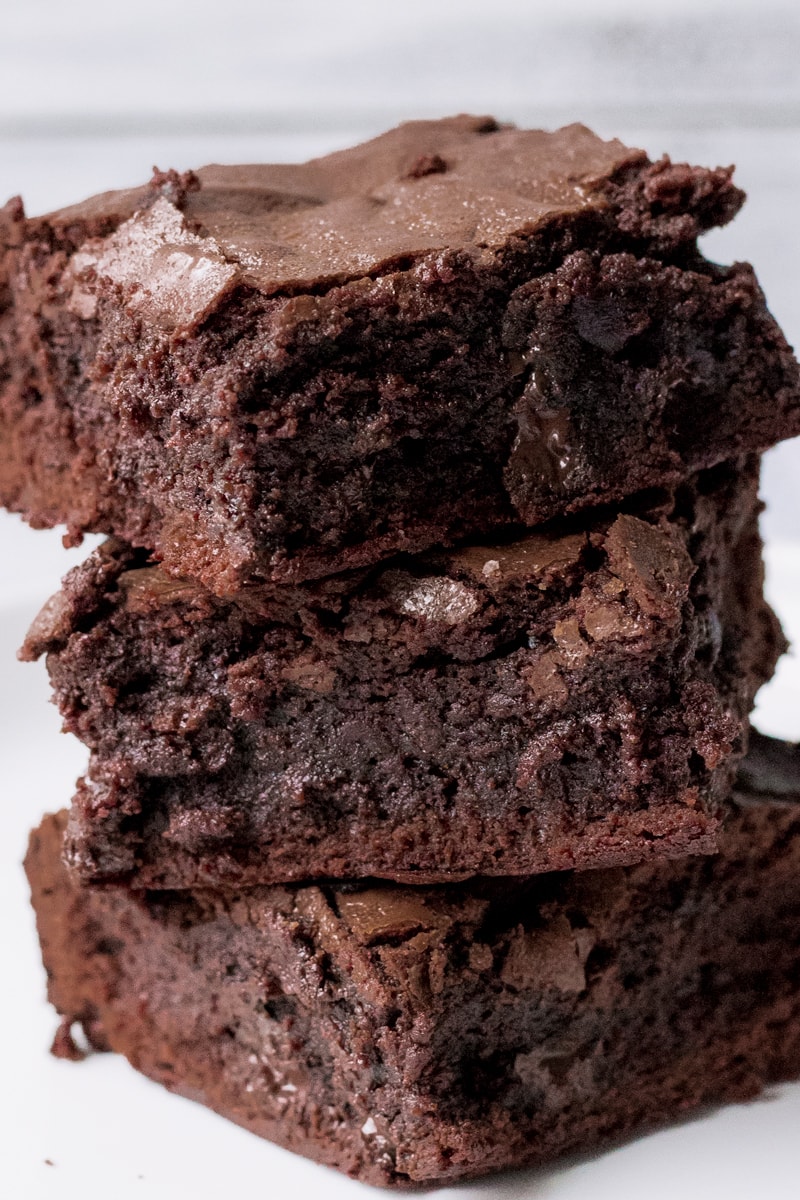 perfect brownies stacked