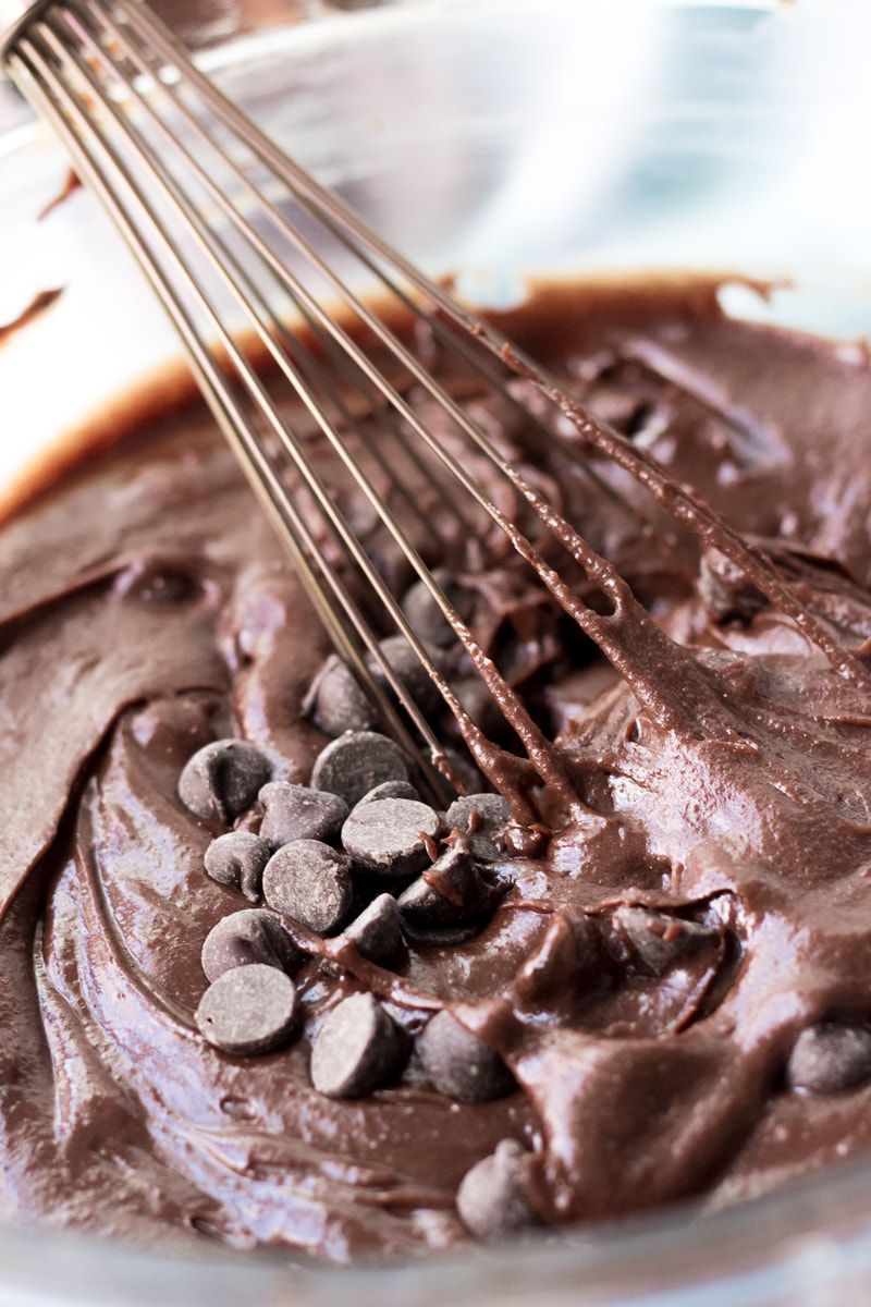brownie mix batter with chocolate chips