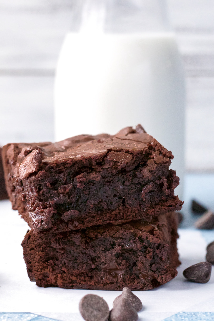 perfect brownies from scratch with milk and chocolate chips