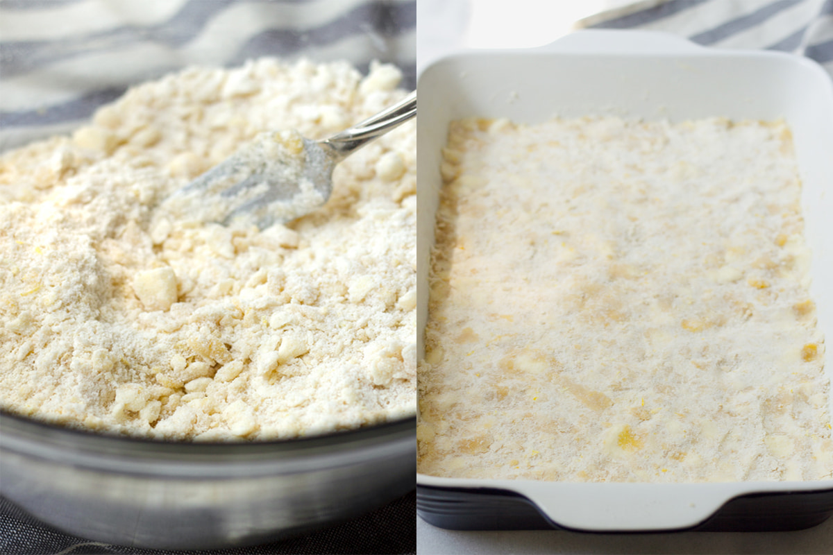 dough for apple peach crumb bars