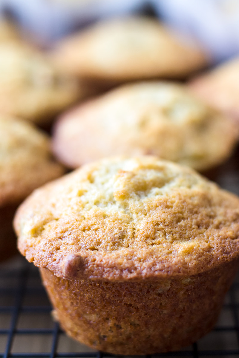 banana pecan muffins with maple