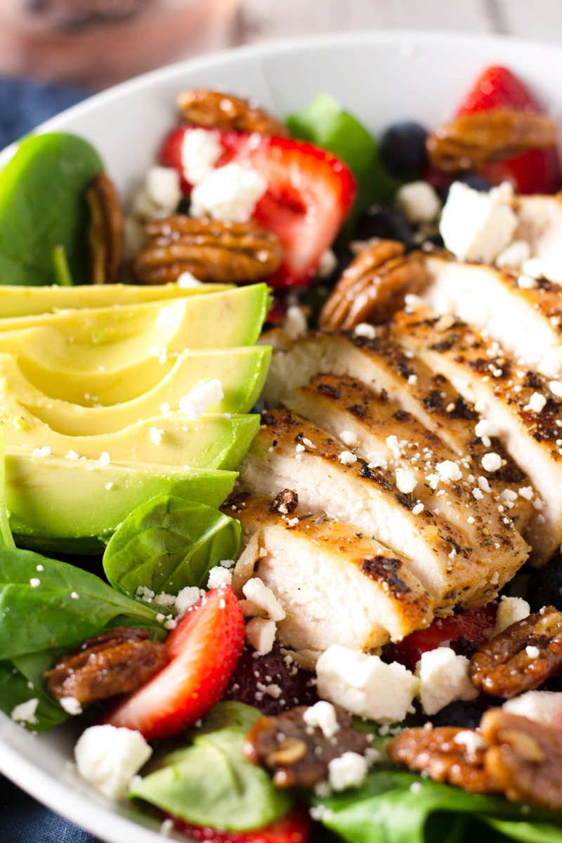 Strawberry And Spinach Salad With Herbed Chicken Cooking For My Soul