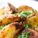 roasted garlic potato wedges with spices