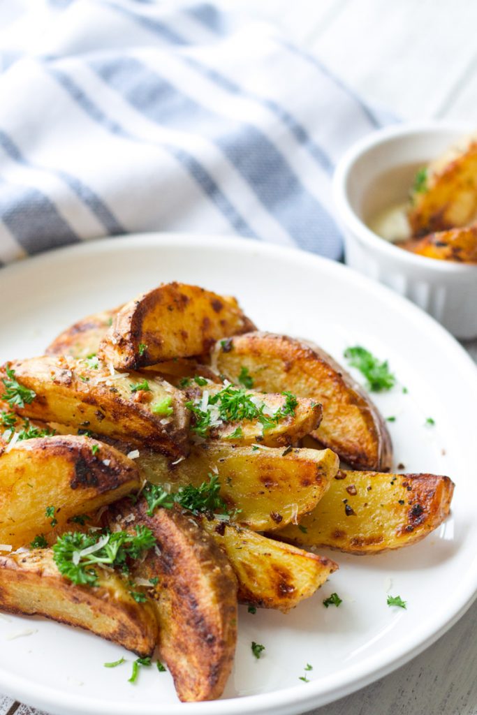 Garlic Roasted Potato Wedges - Cooking For My Soul