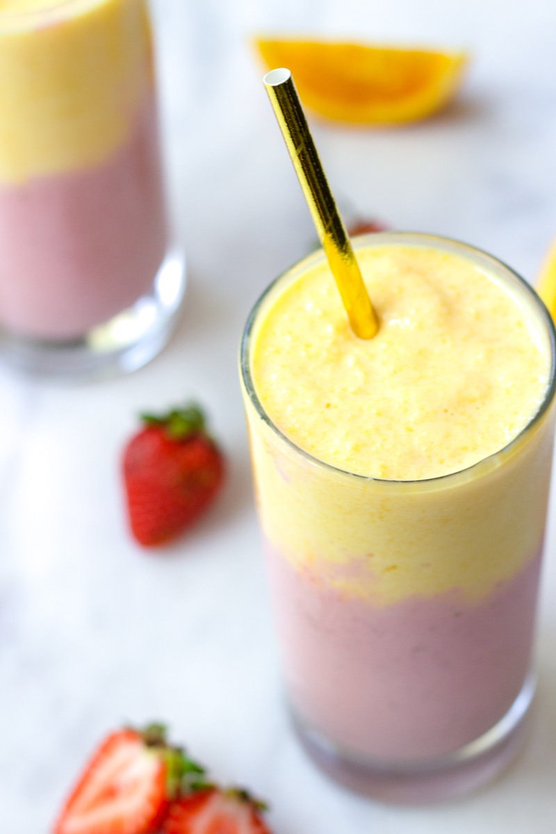 mango and berry smoothie with yogurt