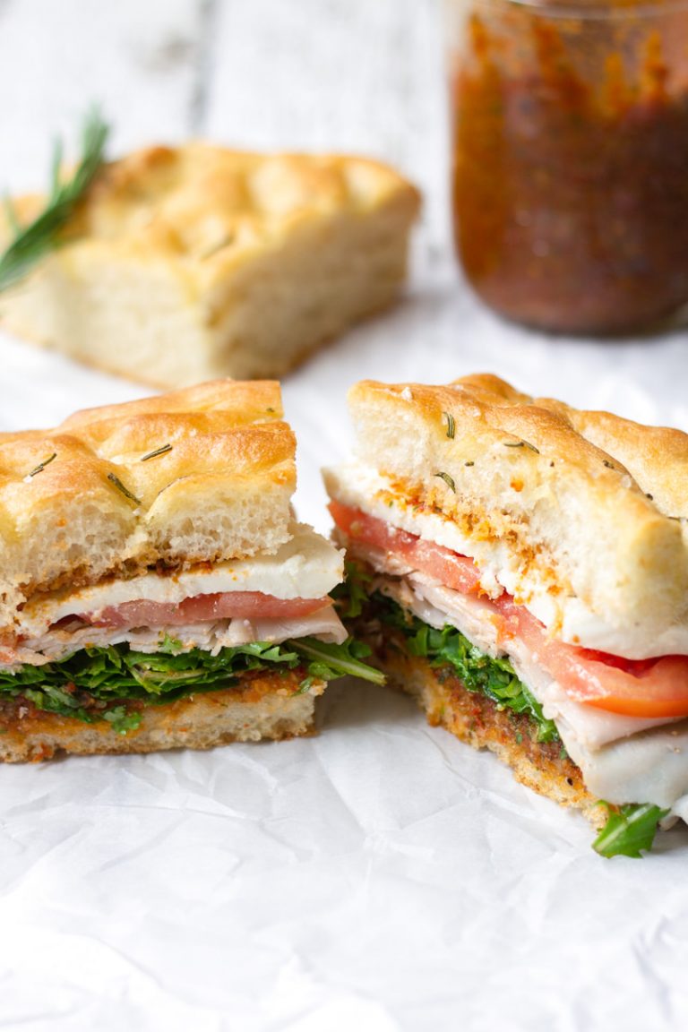 Turkey Mozzarella Focaccia Sandwich - Cooking For My Soul