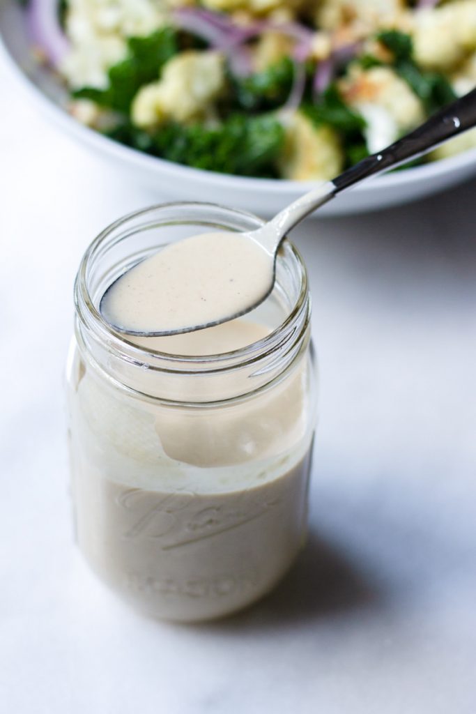 Roasted Cauliflower and Kale Salad with Lemon Tahini Dressing - Cooking ...