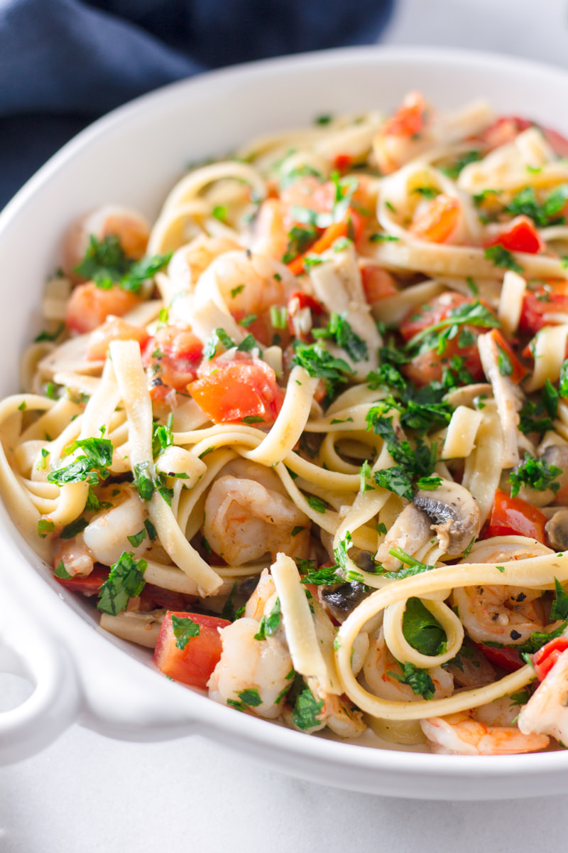 shrimp fettuccine with tomatoes