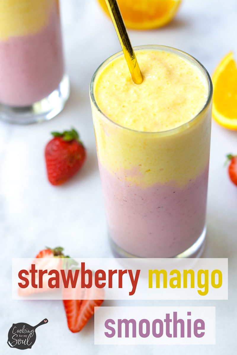 mango and berry smoothie with greek yogurt