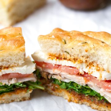 Turkey Mozzarella Focaccia Sandwich - Cooking For My Soul