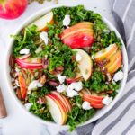 apple kale salad with toppings