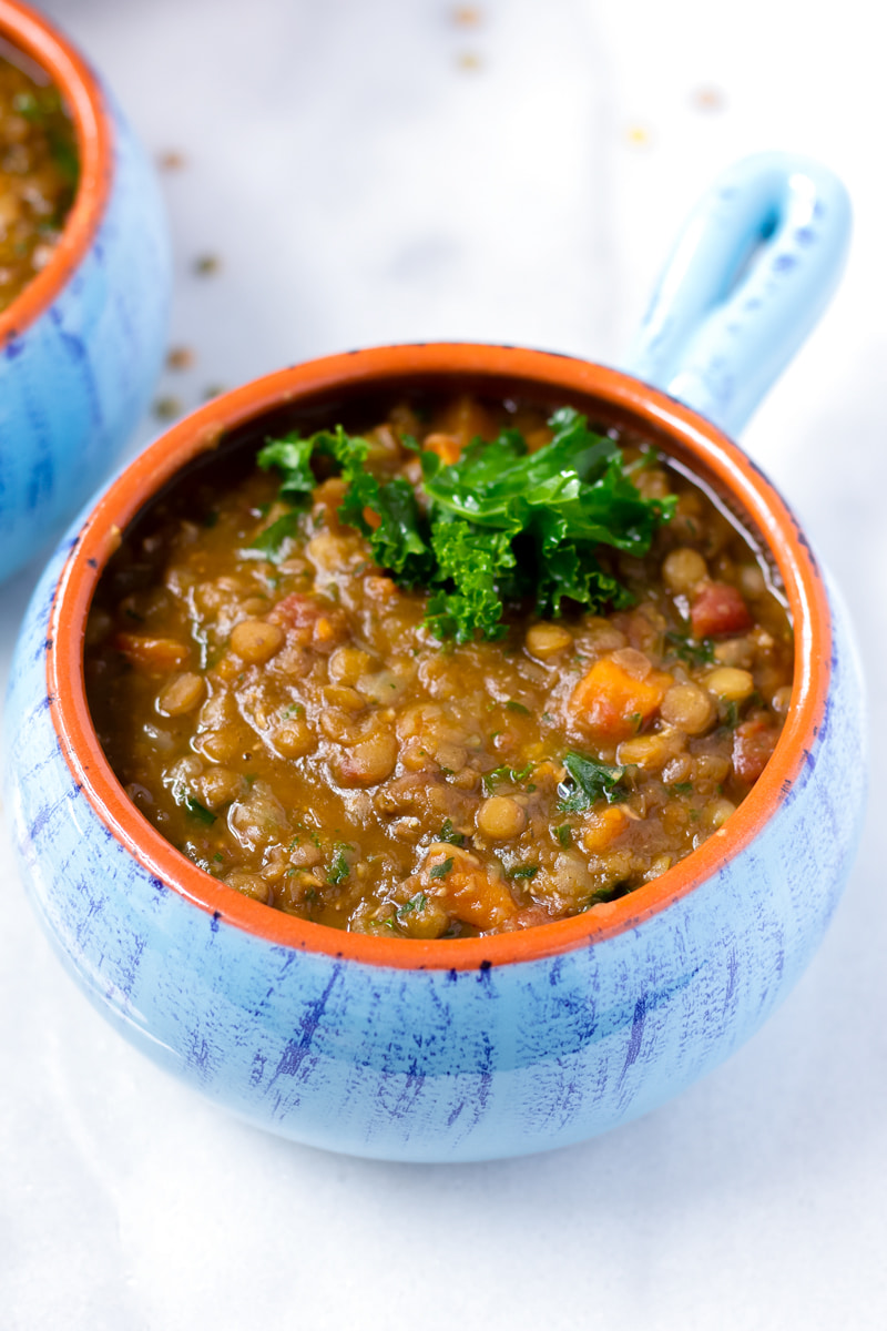 lentil soup with carrots and kale