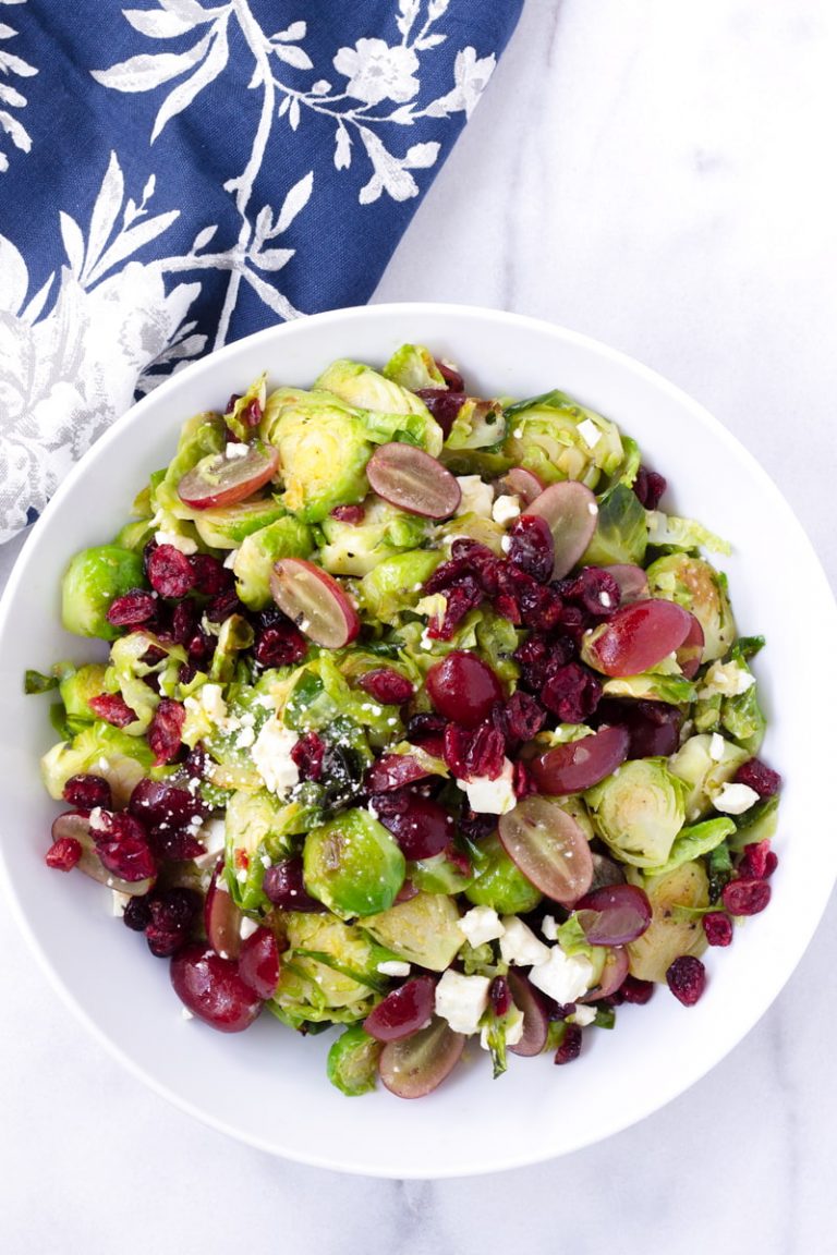 Roasted Brussels Sprouts Salad with Cranberries - Cooking For My Soul