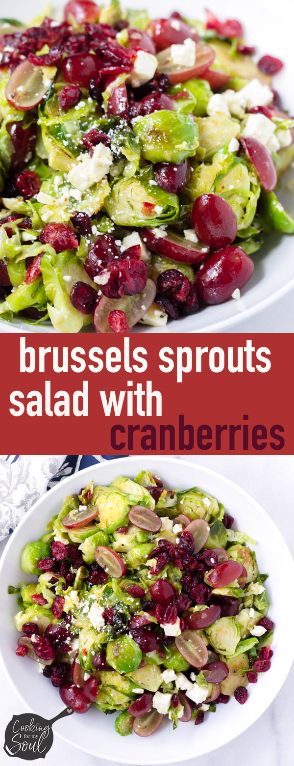 easy brussels sprouts salad with cranberries