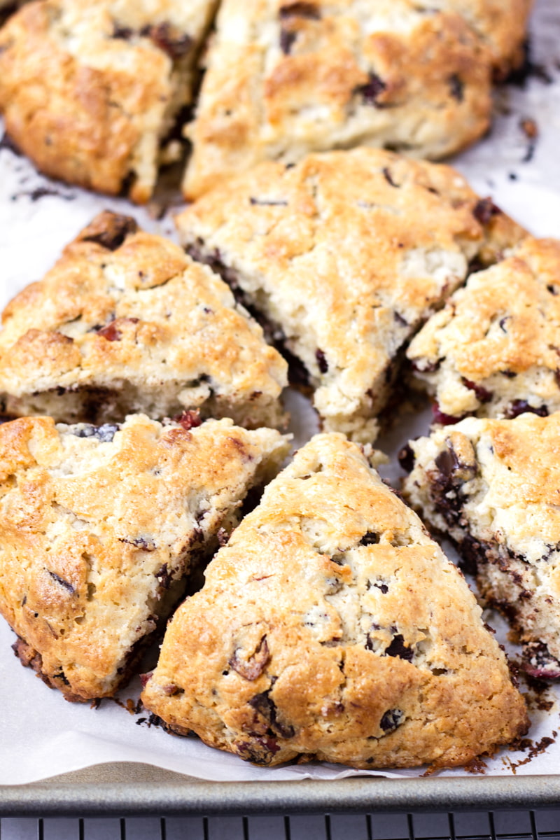 dark chocolate scones with cranberries