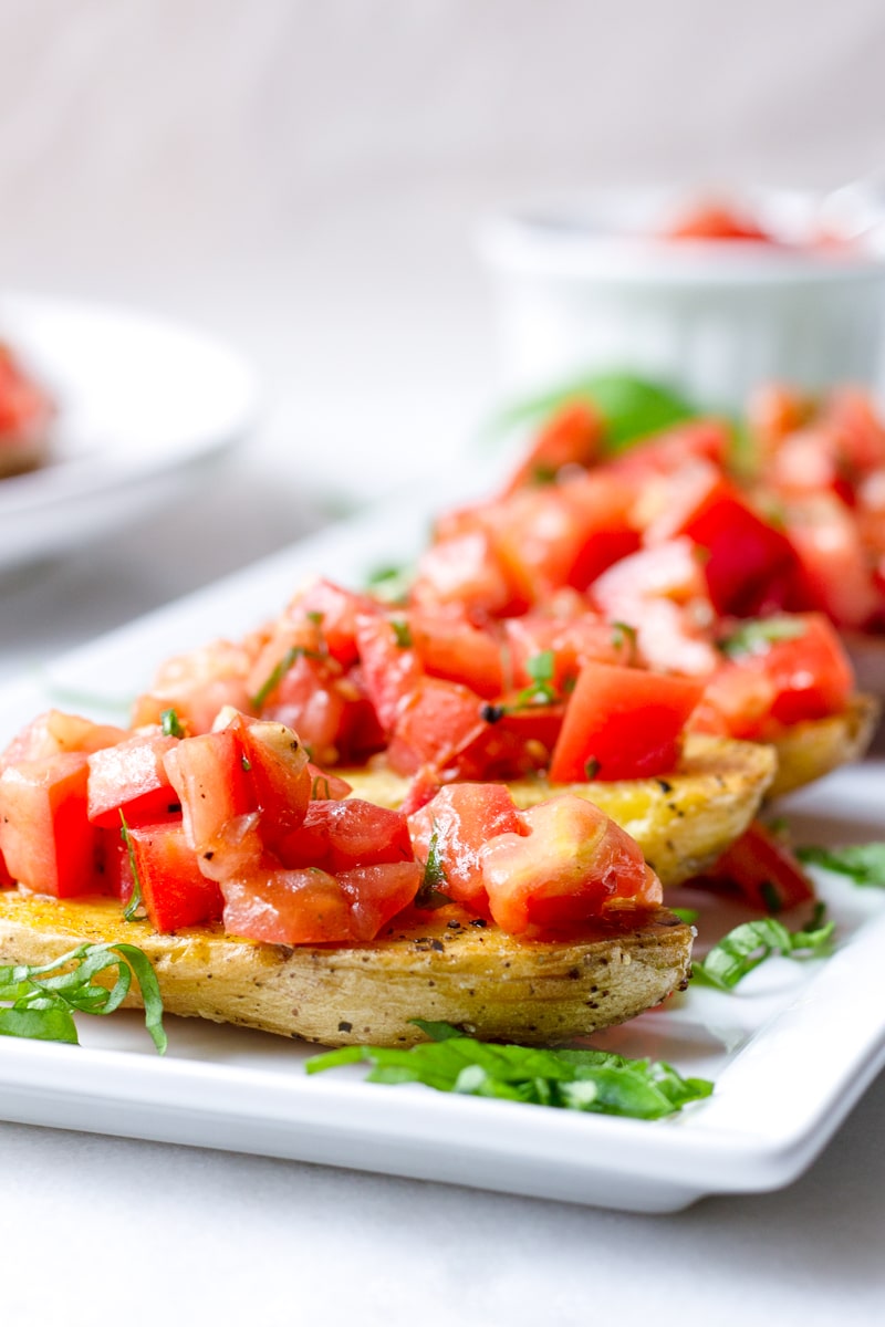 Fingerling Potato Bruschetta Appetizer