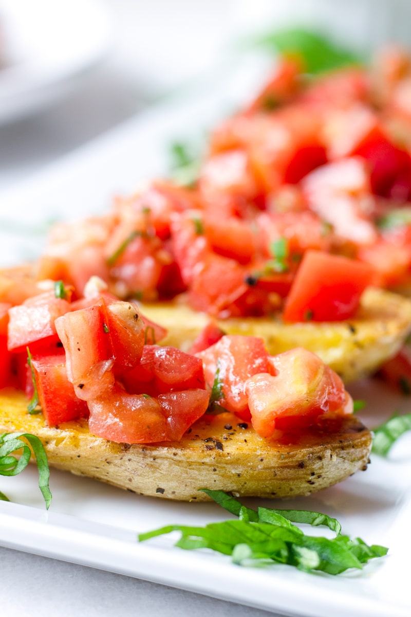 Fingerling Potato Bruschetta Appetizer