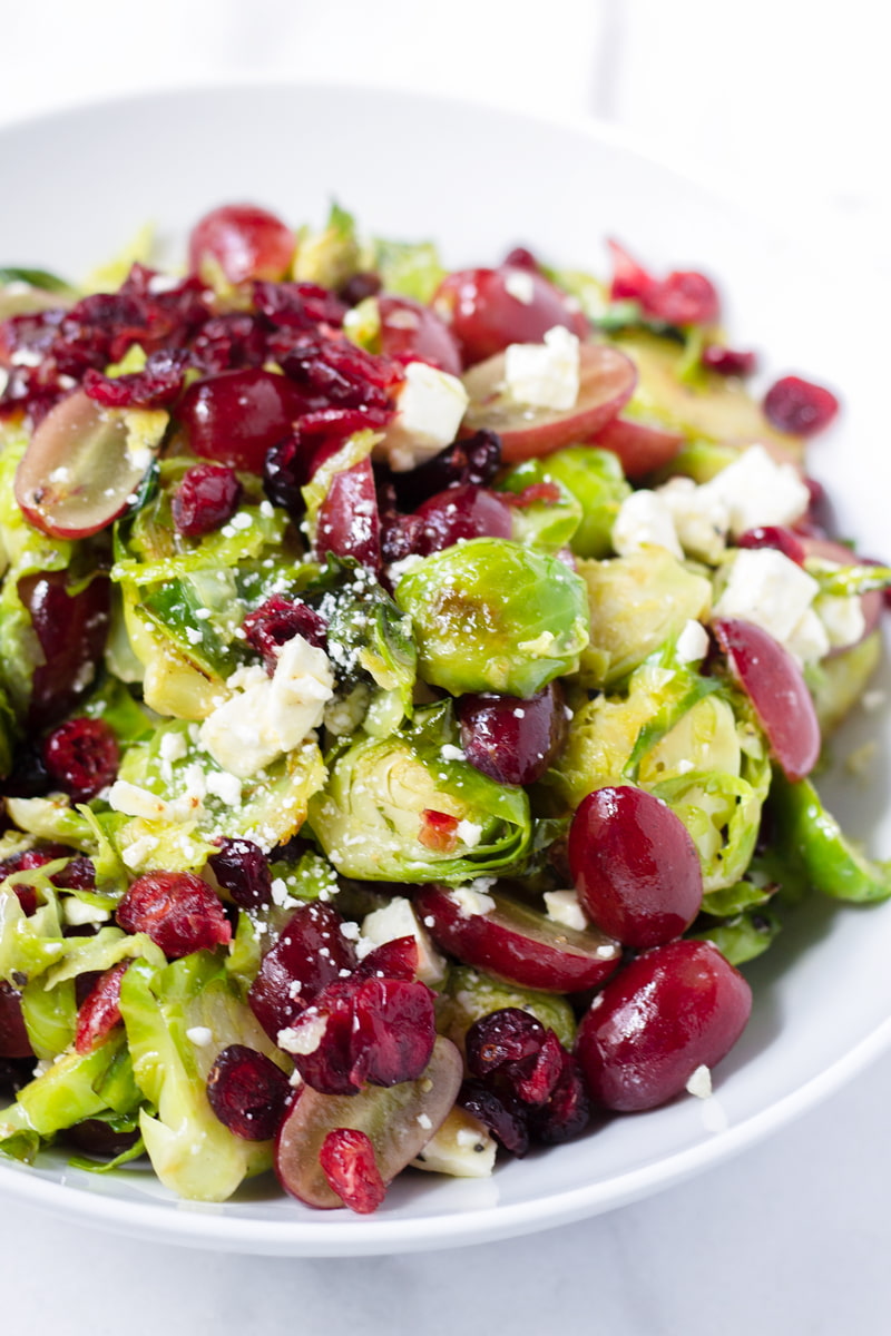 roasted brussels sprouts salad with cranberries