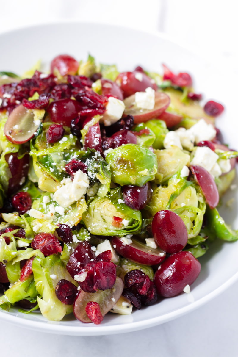 Roasted Brussels Sprouts Salad with Cranberries - Cooking For My Soul