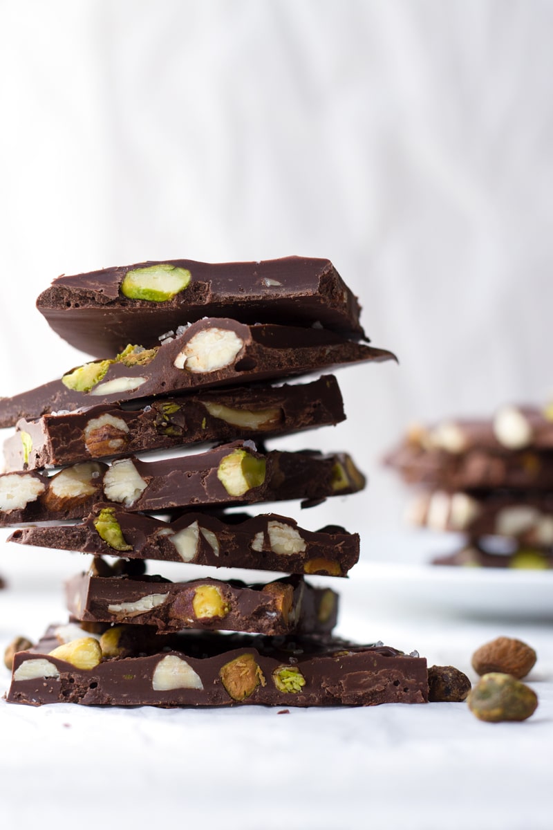 Almond Chocolate Bark with Pistachios