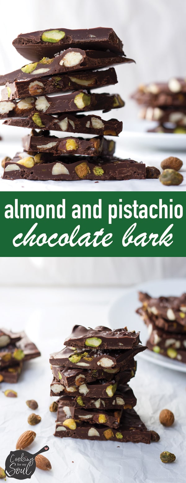 Easy Almond Pistachio Chocolate Bark