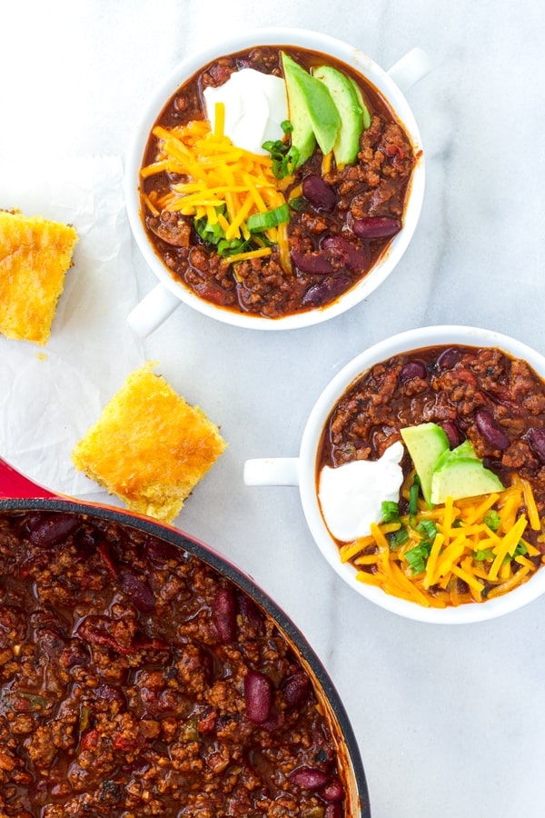 One Pot Beef Chili Recipe with Beer