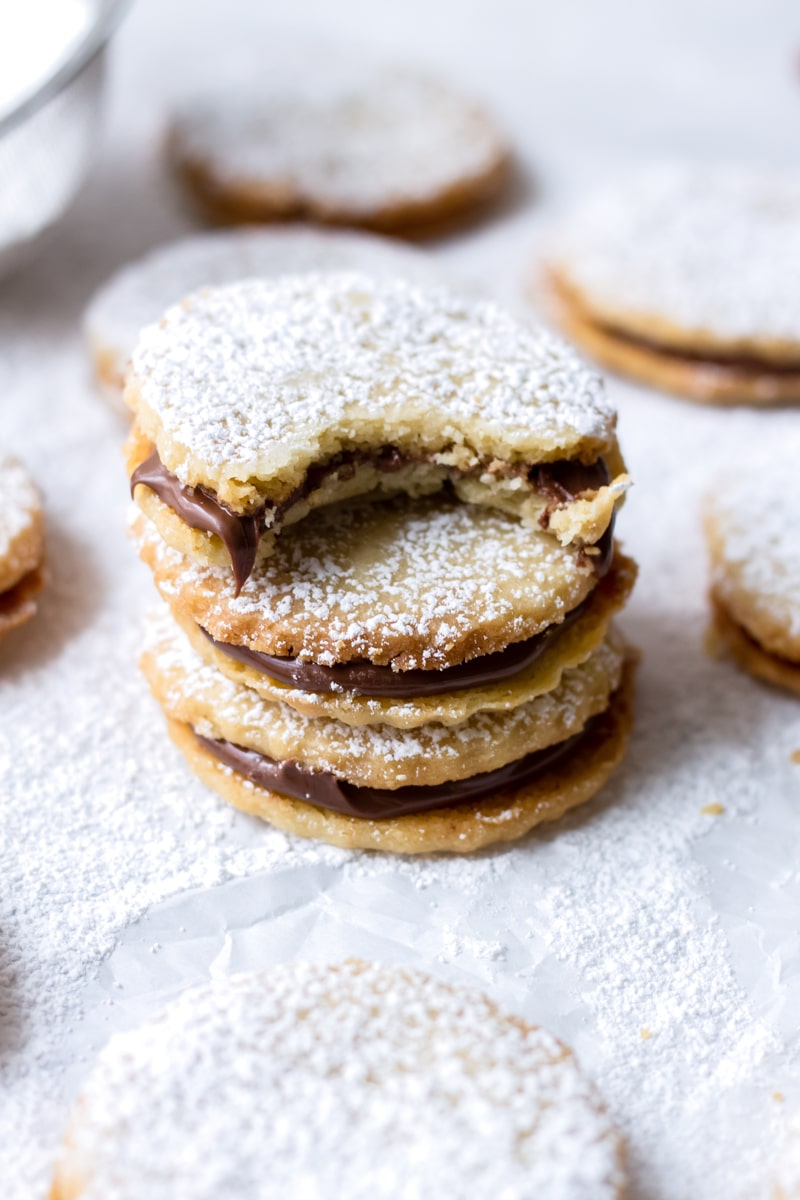 Hazelnut Shortbread Cookies with Chocolate