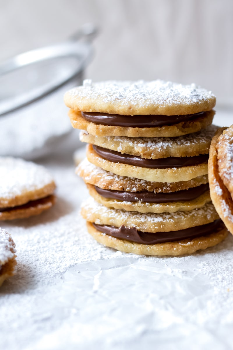 Nutella Hazelnut Shortbread Cookies