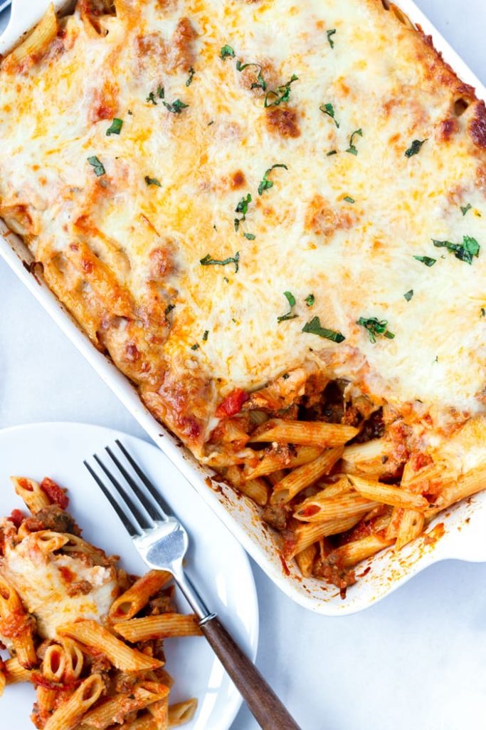 italian sausage penne pasta bake Baked penne with italian sausage ...