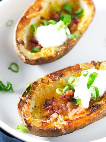 Loaded Potato Skins with Bacon and Cheddar