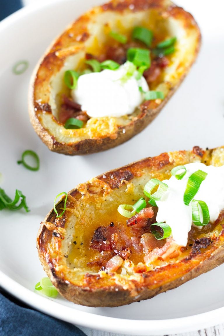 Loaded Baked Potato Skins - Cooking For My Soul