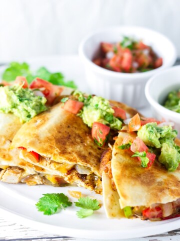 Authentic Chicken Quesadillas with Guacamole