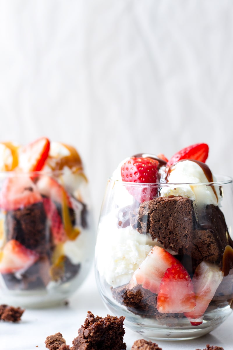 Chocolate Brownie Sundae with Hot Fudge