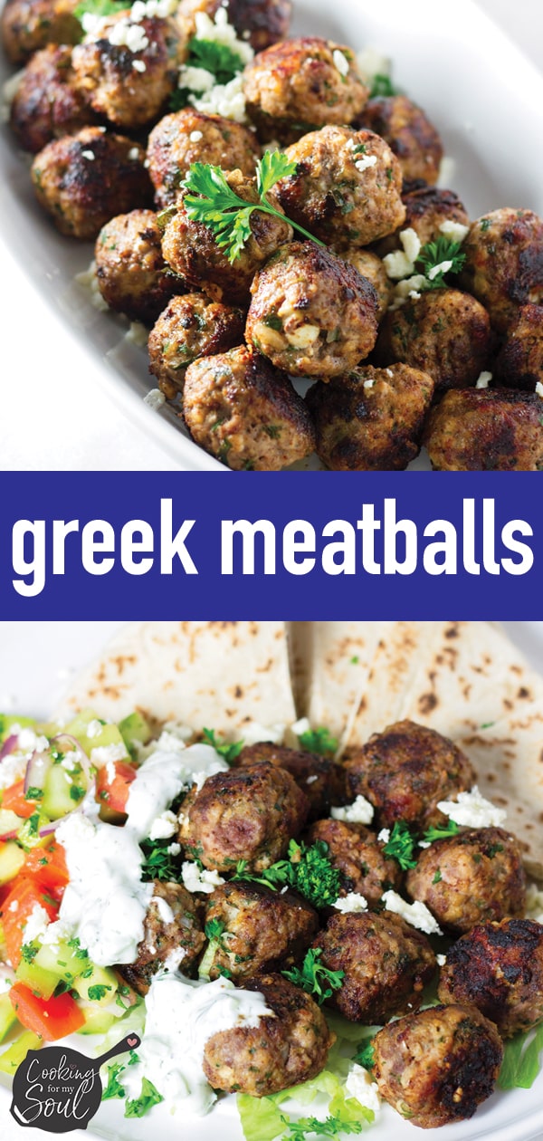 Greek Meatballs with Feta Cheese and Pita
