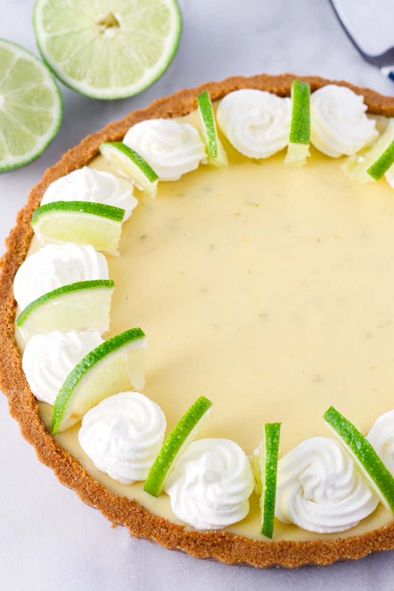 Round Key Lime Pie with Custard Filling