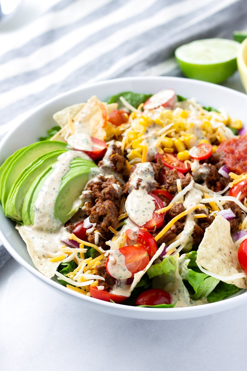 Easy Taco Salad Bowl with Ground Beef