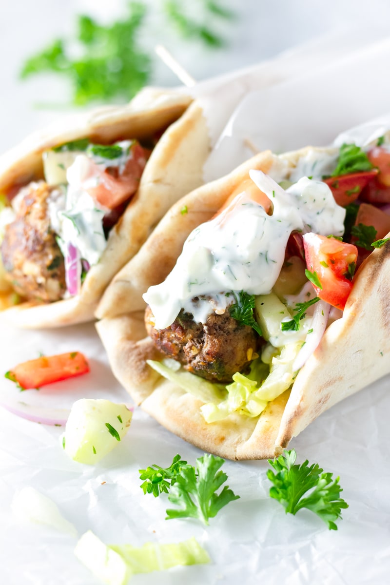 Greek Meatball Gyros - Cooking For My Soul