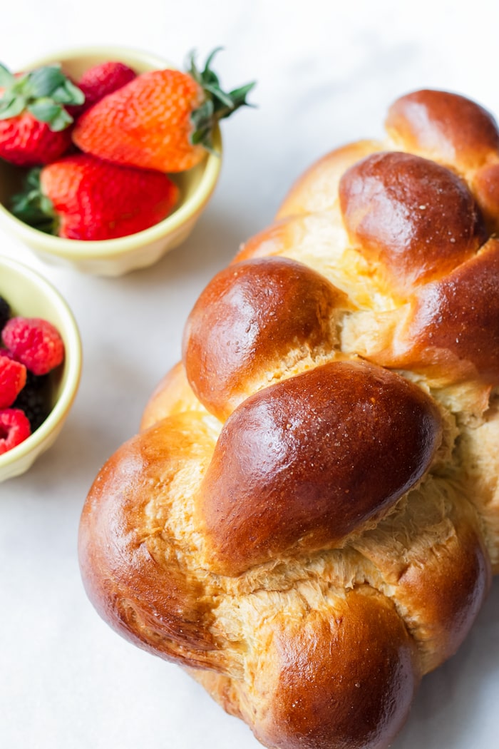 Loaf of Challah Bread with Berries