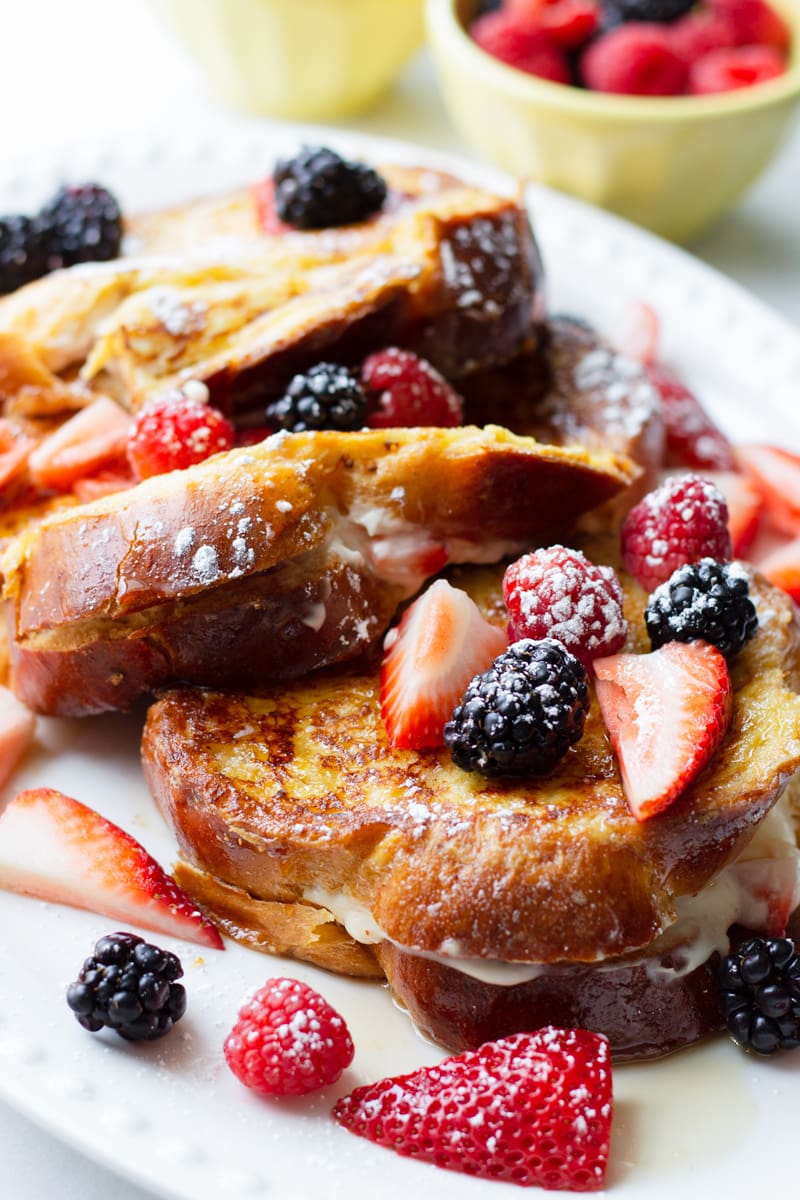 Custard Frech Toast with Strawberries, Blackberries, and Raspberries