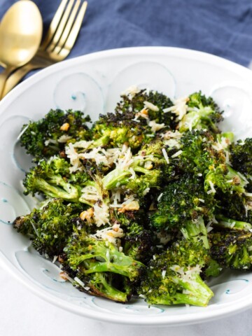 Roasted Broccoli Florets with Shredded Parmesan Cheese