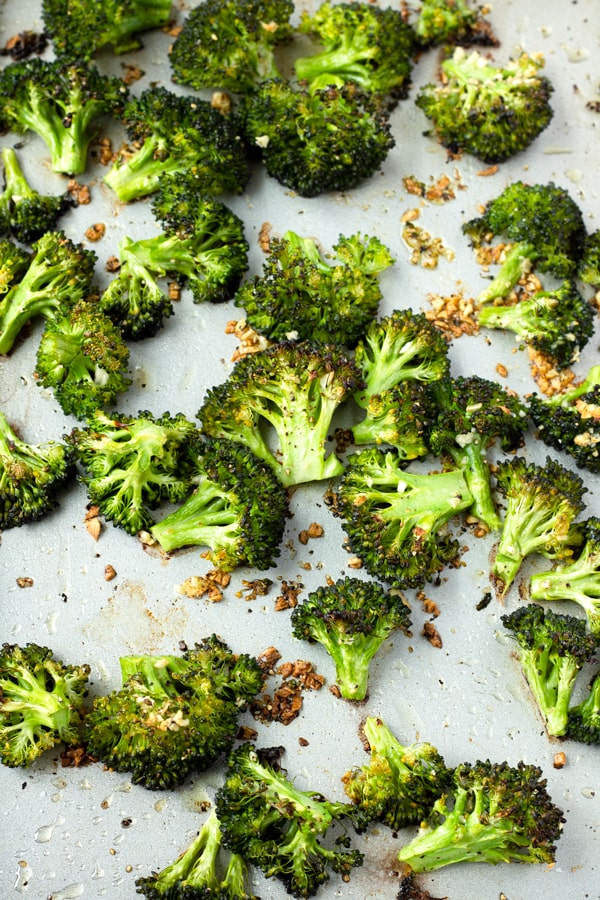 Broccoli Florets on a Sheet Pan