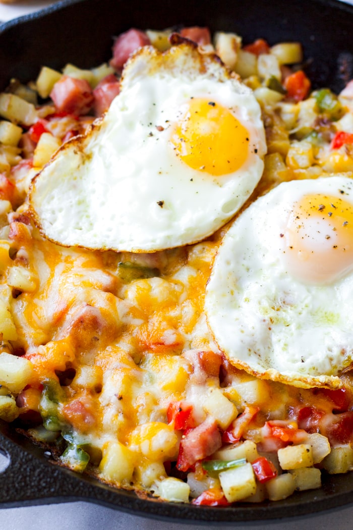 Skillet Eggs and Potato Garden Breakfast - Aberdeen's Kitchen